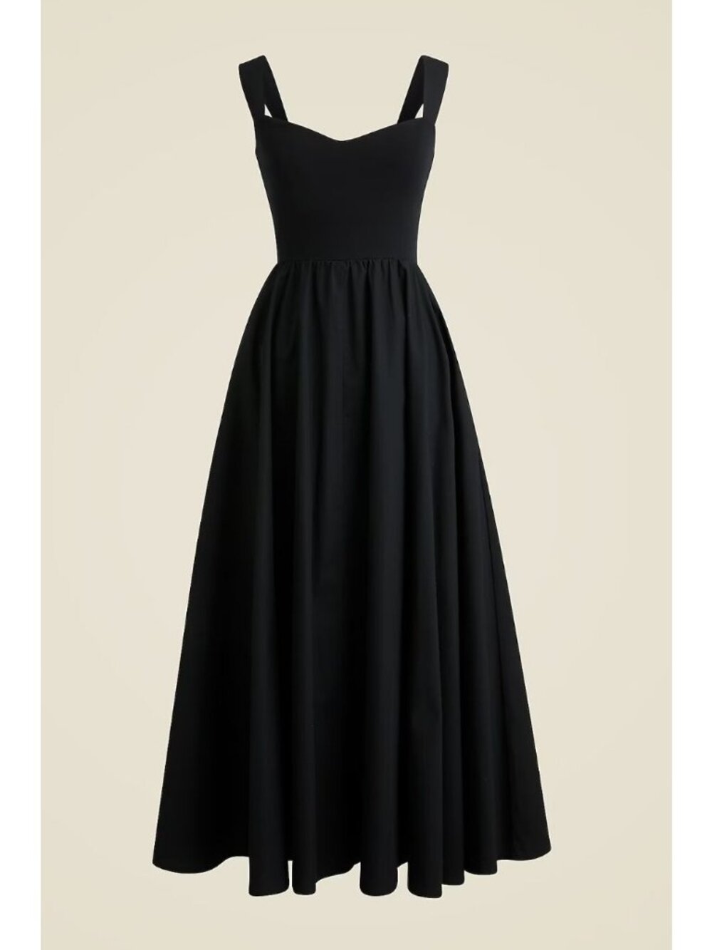 J. Crew CA647 Black Sweetheart Tank Dress with Poplin Skirt Size XXL NWT